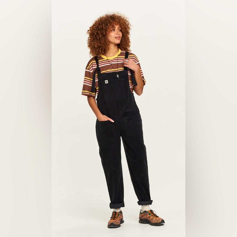 Lucy and Yak Original Dungaree: ORGANIC CORDUROY - Black size 16L